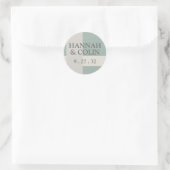 Sticker Rond Boho moderne Géométrique Abstraits Gris Vert (Sac)