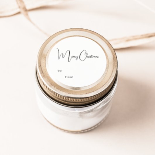 Sticker Rond Boho Moderne Joyeux Noël À De