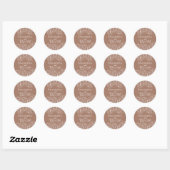 Sticker Rond Boho Moderne Mocha Mousse Elégant Mariage Rustique (Feuille)