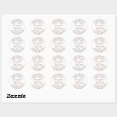 Sticker Rond Boho Moderne Mocha Mousse Elégant Mariage Rustique (Feuille)