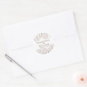 Sticker Rond Boho Moderne Mocha Mousse Elégant Mariage Rustique (Enveloppe)