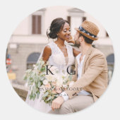 Sticker Rond Boho moderne simple | Mariage photo (Devant)