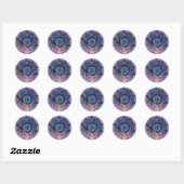 Sticker Rond Boho Nebula Bloom | Conception de Mandala (Feuille)