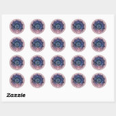Sticker Rond Boho Nebula Bloom | Conception de Mandala (Feuille)