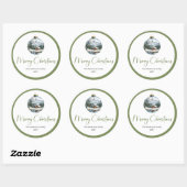 Sticker Rond Boho Neutral Christmas Scene Elegant Holiday Label (Feuille)