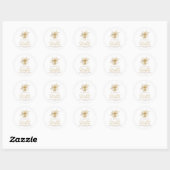 Sticker Rond Boho Neutral Séché Palm Floral Baptême Christening (Feuille)