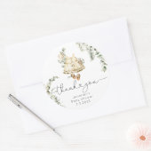 Sticker Rond Boho nursery bébé fille tenue merci (Enveloppe)