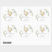 Sticker Rond Boho nursery bébé fille tenue merci (Feuille)