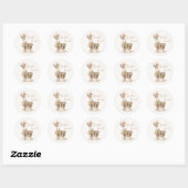 Sticker Rond Boho Nursery Beige Balloons Révélation de genre (Feuille)