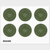 Sticker Rond Boho Olive Green Wedding Thank You Favor (Feuille)