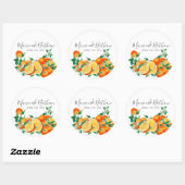 Sticker Rond Boho Orange Blossom Mariage (Feuille)