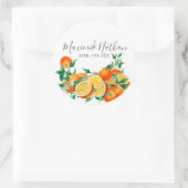 Sticker Rond Boho Orange Blossom Mariage (Sac)