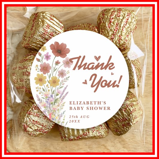 Sticker Rond Boho Orange Brûlé | Faveur Fleur Sauvage