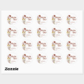 Sticker Rond Boho Orange Brûlé | Faveur Fleur Sauvage (Feuille)