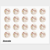 Sticker Rond Boho Orange Brûlé | Fleur Sauvage (Feuille)