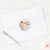 Sticker Rond Boho Orange Brûlé | Fleur Sauvage (Enveloppe)