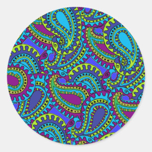 Sticker Rond Boho Paisley
