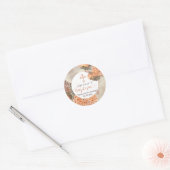 Sticker Rond Boho Palm Feuilles Hydrangée Blooms Fille Baptême (Enveloppe)