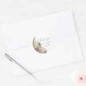 STICKER ROND BOHO PAMPAS GRASS WATERCOLOR MERCI (Enveloppe)