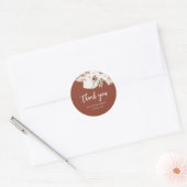 Sticker Rond boho pampas terracotta floral mariage classique ro (Enveloppe)