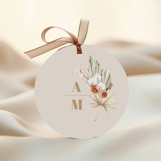 Sticker Rond Boho Pampass Mariage floral