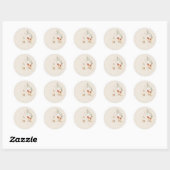 Sticker Rond Boho Pampass Mariage floral (Feuille)