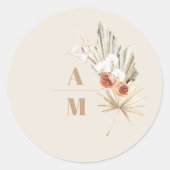 Sticker Rond Boho Pampass Mariage floral (Devant)