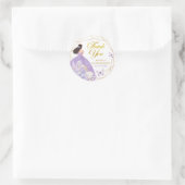 Sticker Rond Boho papillon pourpre Floral 15 Años Merci (Sac)