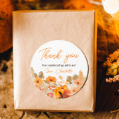 Sticker Rond Boho Petit citrouille baby shower d'automne