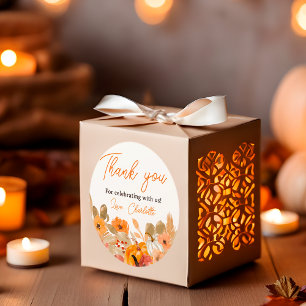 Sticker Rond Boho Petit citrouille baby shower d'automne