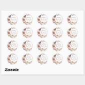 Sticker Rond Boho Petite Citrouille Baby shower de fille Merci (Feuille)