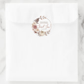 Sticker Rond Boho Petite Citrouille Baby shower de fille Merci (Sac)