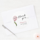 Sticker Rond Boho Pink Balloon Garland Baby shower Favoriser (Enveloppe)