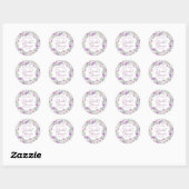 Sticker Rond Boho Pink Floral Wreath Bridal Shower (Feuille)