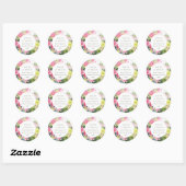 Sticker Rond Boho Pink Green Bougainvillea Mariage (Feuille)