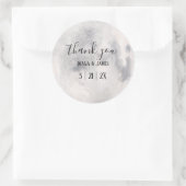 Sticker Rond Boho Pleine lune Wicca Handfasting Merci (Sac)