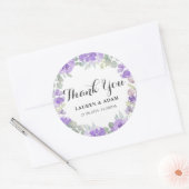 Sticker Rond Boho Purple Floral Merci Mariage Faveur (Enveloppe)