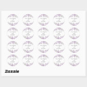 Sticker Rond Boho Purple Wedding Favors (Feuille)