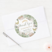 Sticker Rond Boho Quinceañera Sage Vert Floral Pampas Grasse (Enveloppe)