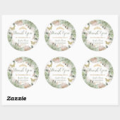 Sticker Rond Boho Quinceañera Sage Vert Floral Pampas Grasse (Feuille)