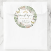 Sticker Rond Boho Quinceañera Sage Vert Floral Pampas Grasse (Sac)