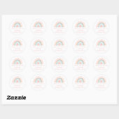 Sticker Rond Boho Rainbow Birthday Favoriser (Feuille)