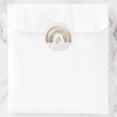 Sticker Rond Boho Rainbow Botanical Watercolor (Sac)