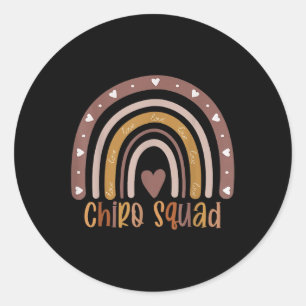 Sticker Rond Boho Rainbow Chiro Squad Chiropracteur Docteur Chi