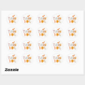 Sticker Rond Boho Rainbow et Coloré Merci (Feuille)