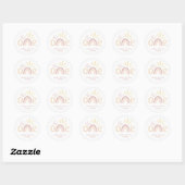 Sticker Rond Boho Rainbow et Sunshine 1er anniversaire (Feuille)