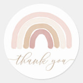 Sticker Rond Boho Rainbow fête d'anniversaire (Devant)