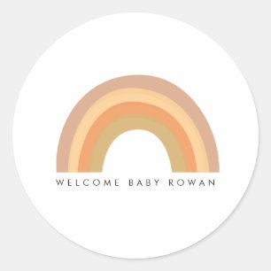 Sticker Rond Boho Rainbow fête ou baby shower faveur autocollan