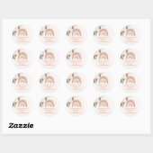 Sticker Rond Boho Rainbow Floral Devereaux's Bows Baby shower (Feuille)