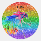 Sticker Rond Boho Rainbow mignonne Parties scintillant filles U (Devant)